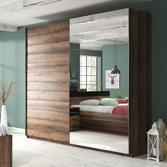 Oak Monastery Sliding Door Mirrored Wardrobe