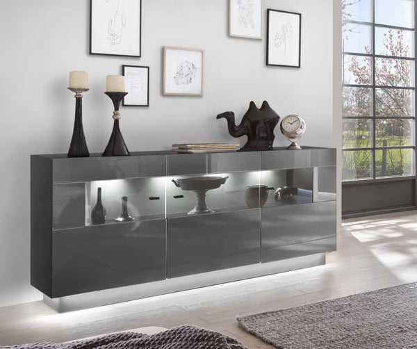Glass sideboard cabinet discount