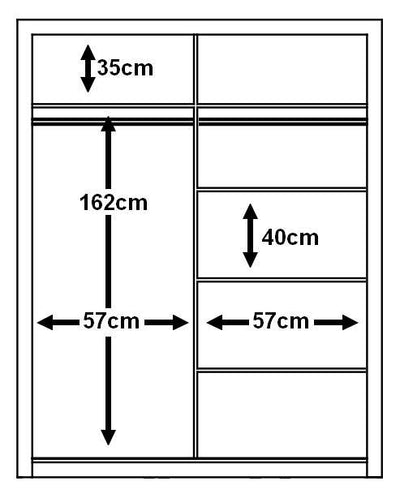 Vatican Sliding Door Wardrobe 120cm