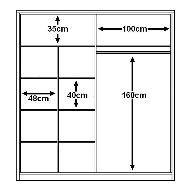 Astana Sliding Door Wardrobe 203cm