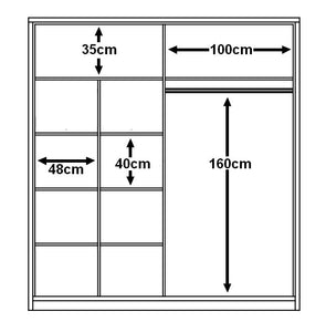 Astana Sliding Door Wardrobe 203cm