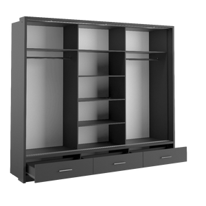 Milan Sliding Door Wardrobe 250cm