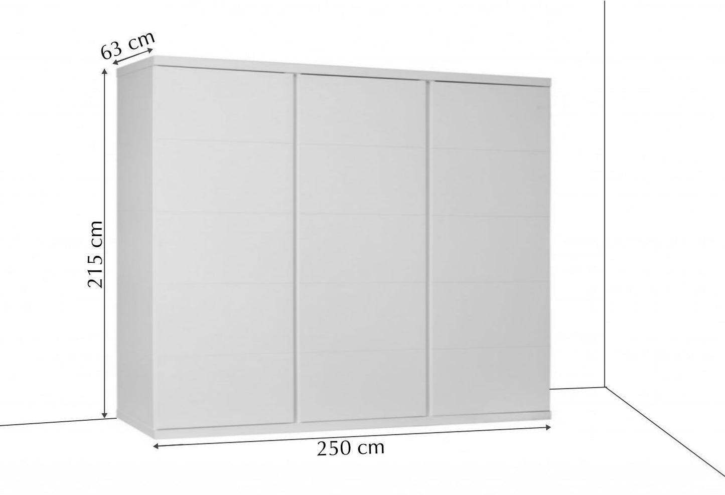 Milan Sliding Door Wardrobe 250cm