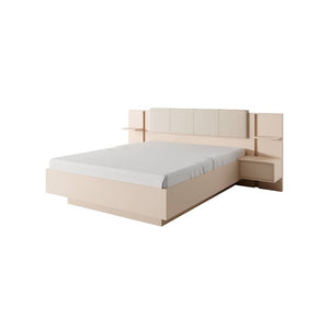 Adelaine Ottoman Bed with Bedside Cabinets and LED Lighting [EU King]
