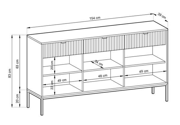 Monique Large Sideboard Cabinet 154cm