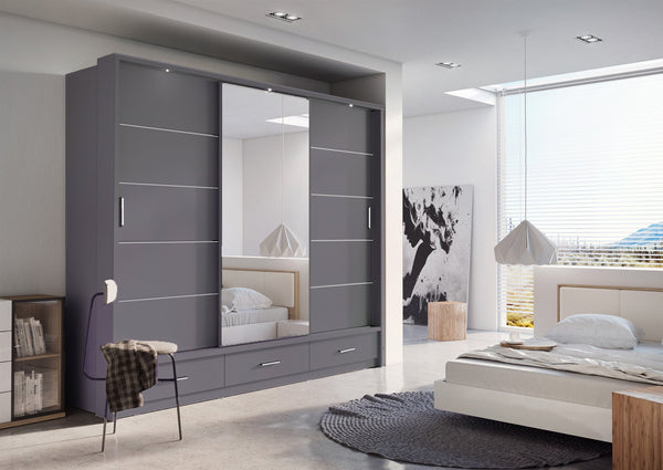 Milan Sliding Door Wardrobe 250cm